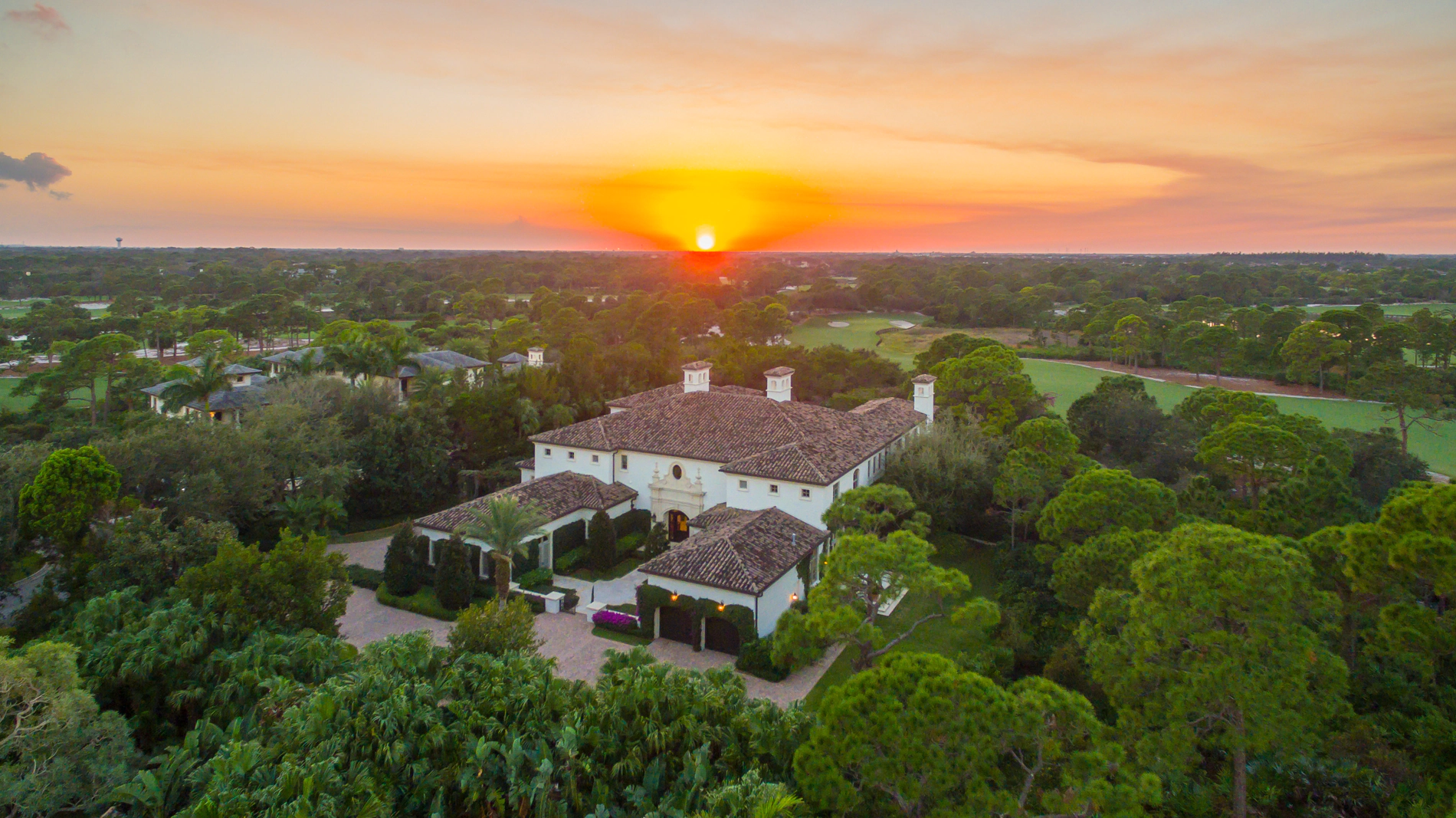 Sunset Sky View of Luxury Property